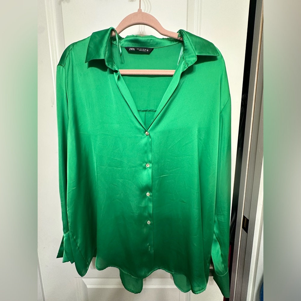 Zara Vibrant Green Top